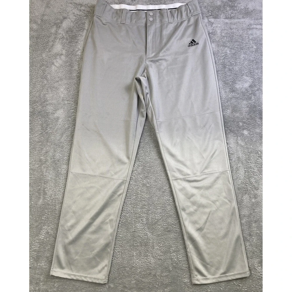 NWOT Adidas MBA Baseball Pants Men Sz L Gray Reinforced Climalite Silicone Grips